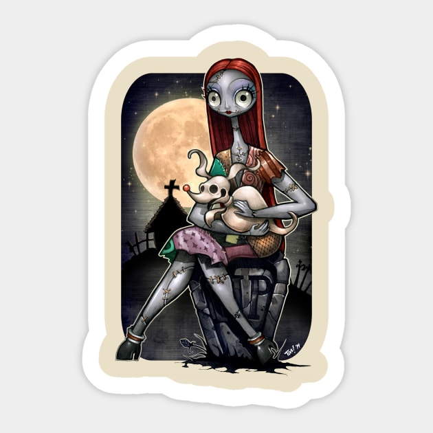 girl and her dog Sticker by Tim_Shumate_Illustrations